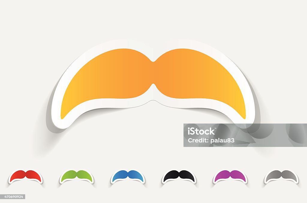 Mustache Color Design Realistic Design Element Mustache Stock Illustration - Download Image ...