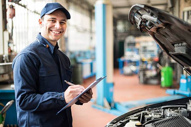 Mechanic at work in his garage