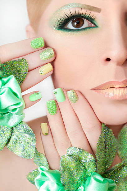 istock Green makeup and nail Polish. 470697614