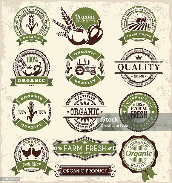 Farm Badges Stock Illustration - Download Image Now - Agricultural Fair, Retro Style, Old-fashioned