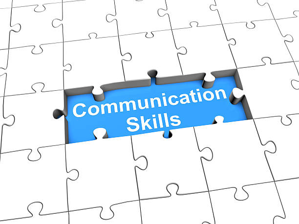 Communication Skills puzzle 3d render of a jigsaw puzzle with missing pieces and text 'Communication Skills' communication skills stock pictures, royalty-free photos & images