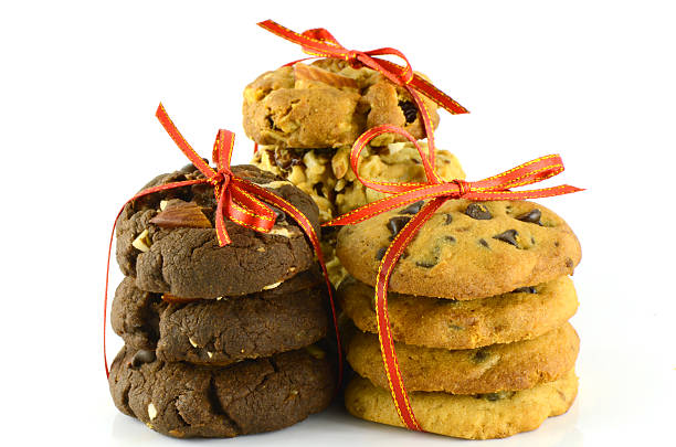 istock Cookies and Red Ribbons Isolated on White Background. 470702594