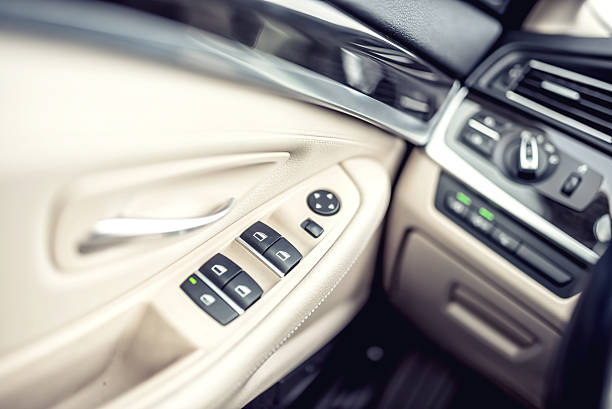 istock Car window controls of modern car 470706282