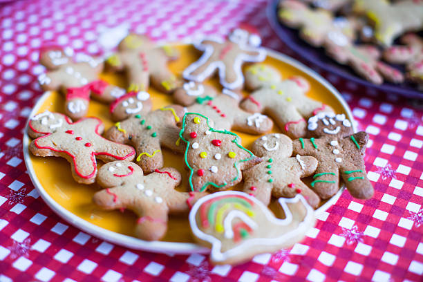 istock Ready Christmas gingerbread cookies on a plate 470707159