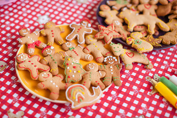 istock Ready Christmas gingerbread cookies on a plate 470707165