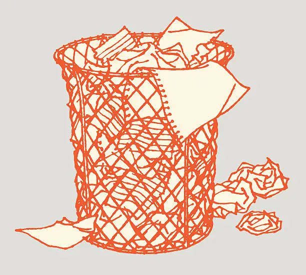 Vector illustration of Wastebasket
