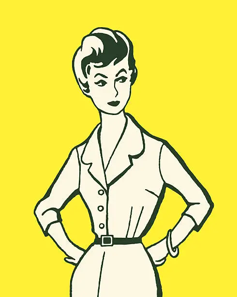 Vector illustration of Stern Woman