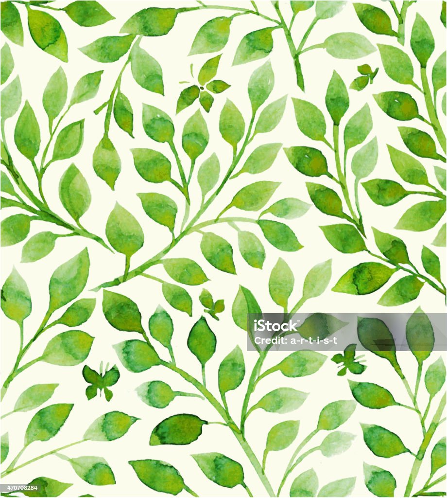 Floral pattern filled with green leaves EPS 10. File don't contain any blending or transparency object. Seamless pattern, you can use it as wallpaper. Leaf stock vector