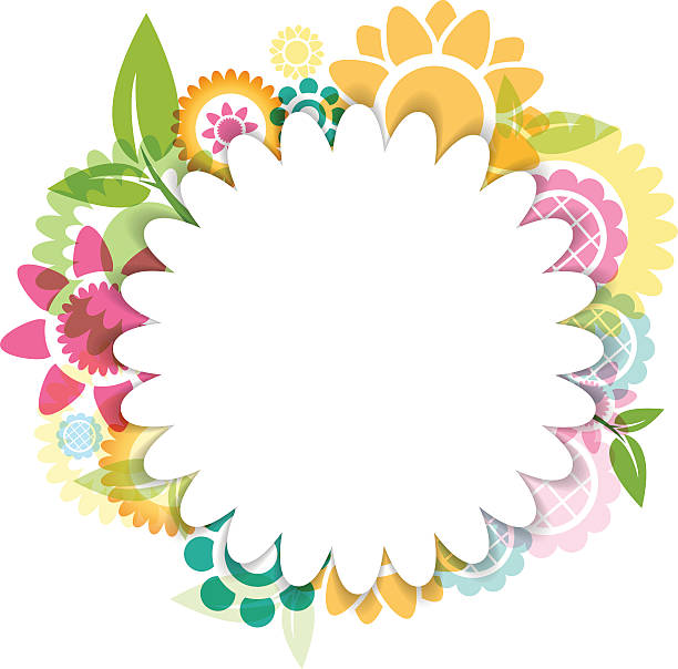 illustrations, cliparts, dessins animés et icônes de fond floral coloré avec espace texte - single flower flower marguerite white background