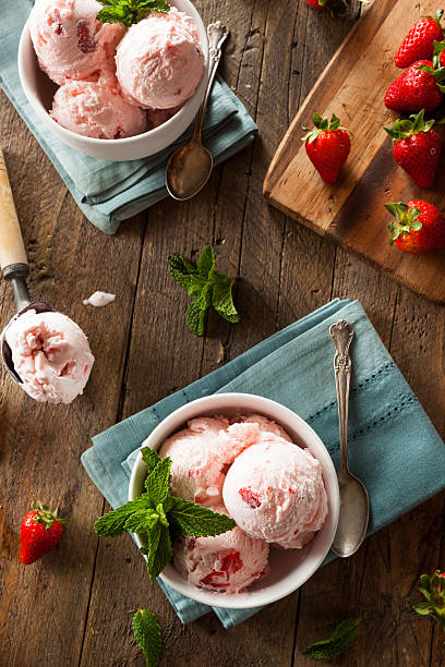 istock Homely twilight dessert situated on wooden table 470712126