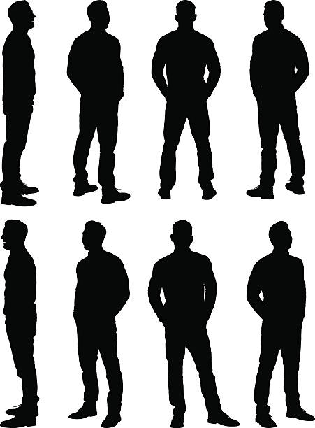 Casual man standing Casual man standinghttp://www.twodozendesign.info/i/1.png one young man only stock illustrations