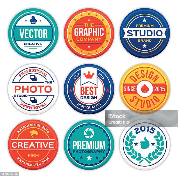 Company And Business Badges Stock Illustration - Download Image Now - Badge, Circle, Award