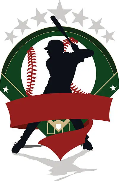 Vector illustration of Baseball Batter Banner Background