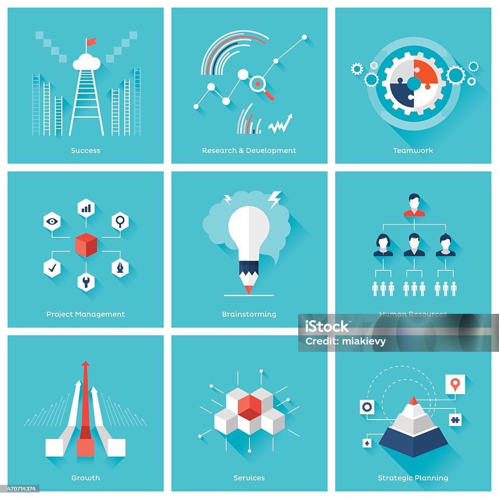 Business design elements Set of flat vector illustrations with layers. Infographic stock vector