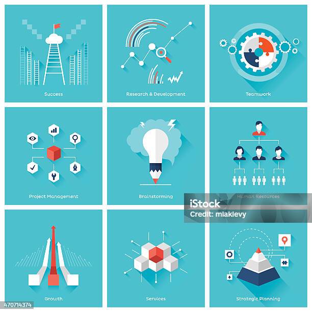 Business Design Elements Stock Illustration - Download Image Now - Infographic, Project Management, Gear - Mechanism