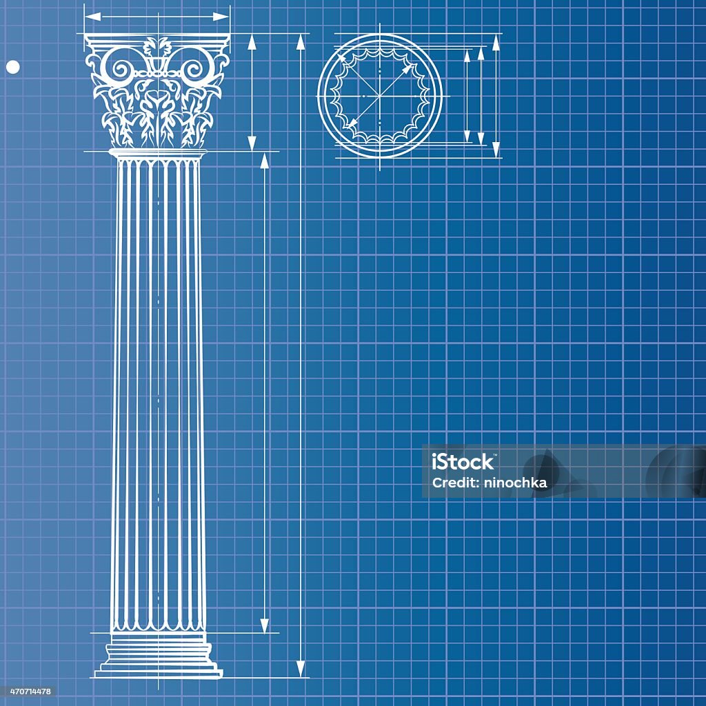 Column blueprint Column blueprint  Blueprint stock vector