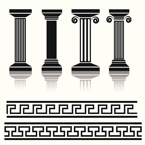 старинный колонн - stability architecture roman decoration stock illustrations