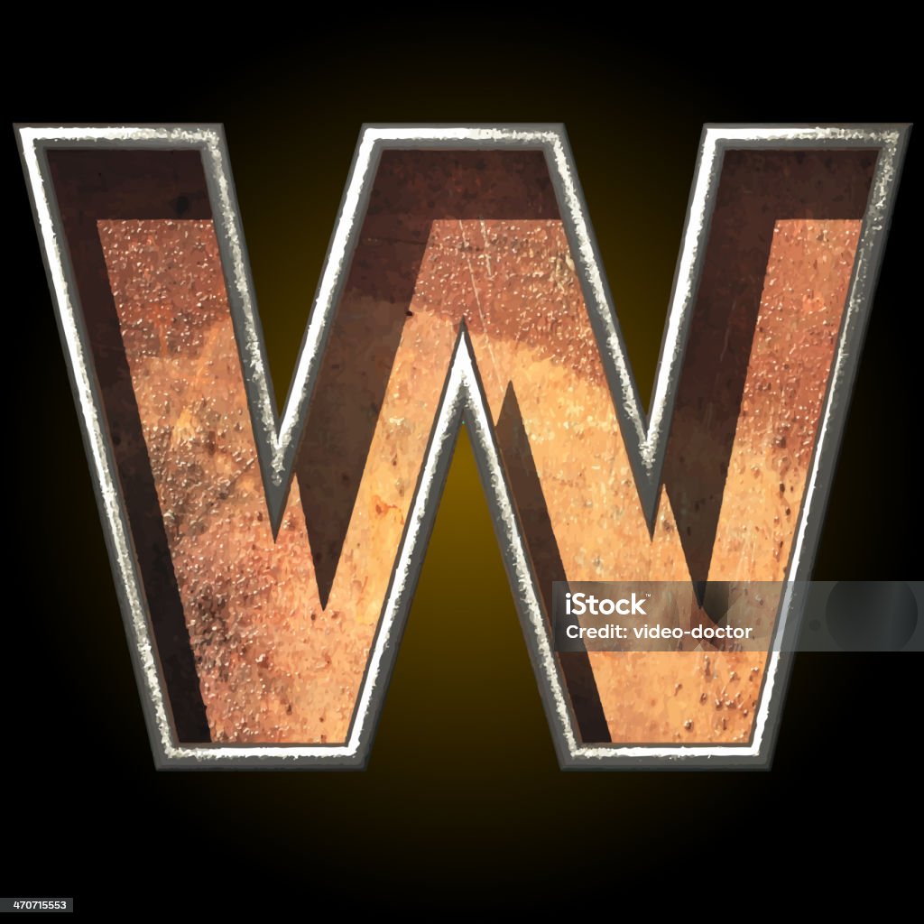 Vector old metal letter w http://i1334.photobucket.com/albums/w654/video-doctor/alphabet_zps082d056d.jpg Abstract stock vector