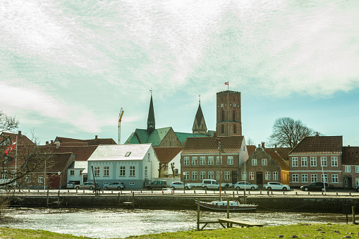 View at the river of Ribe, Denmark.