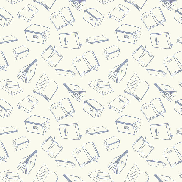 books seamless pattern Hand drawn books  seamless background books stock illustrations