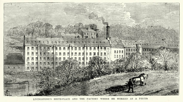 면 제분기 of h. 몬티스 & co를 블랜티어 - lanarkshire stock illustrations