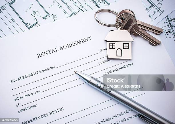 Lease Agreement Stock Photo - Download Image Now - Application Form, Apartment, For Rent Sign