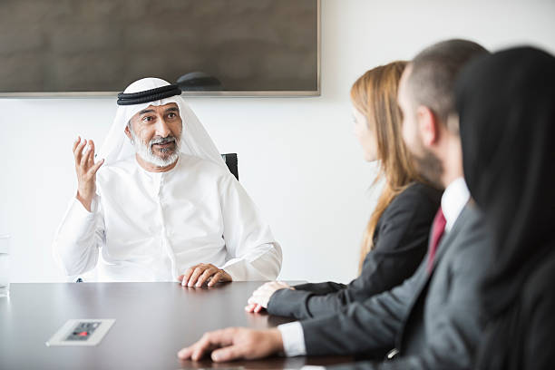 istock Mature Arab businessman with business colleagues 470724736