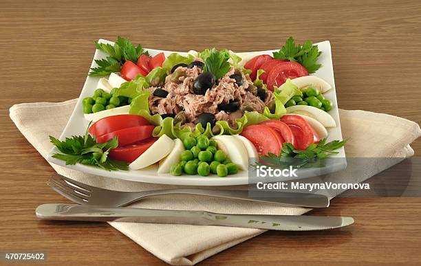 Tuna Salad And Vegetables Stock Photo - Download Image Now - 2015, Appetizer, Balance