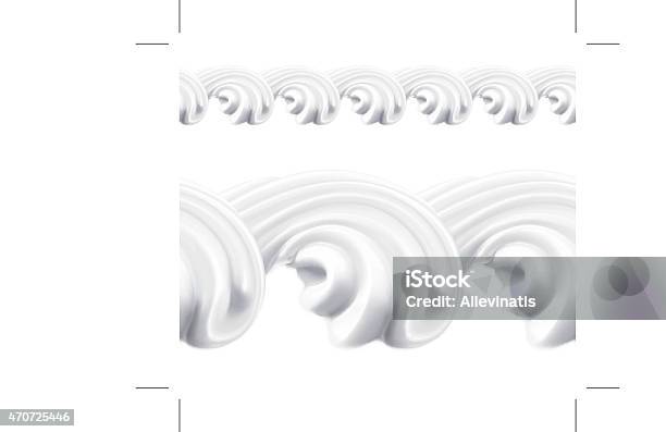 Whipped Cream Vector Seamless Pattern Stock Illustration - Download Image Now - 2015, Cooking, Covering