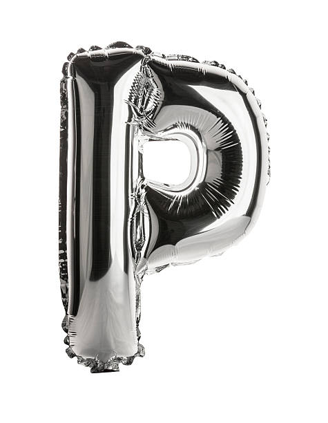 istock Chrome balloon font part of full set upper case , P 470728402