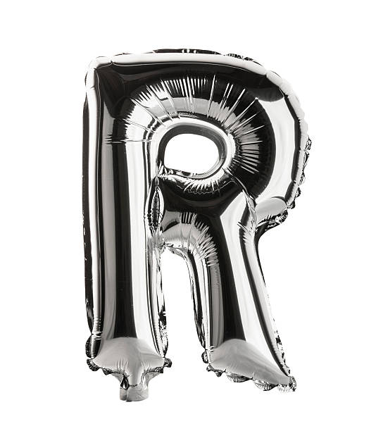istock Chrome silver font part of full set upper case, R 470728406
