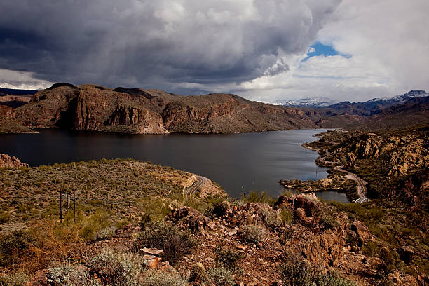 Storm above Wahweap Bay at Lake Powell, Glen Canyon Recreation Area, Page