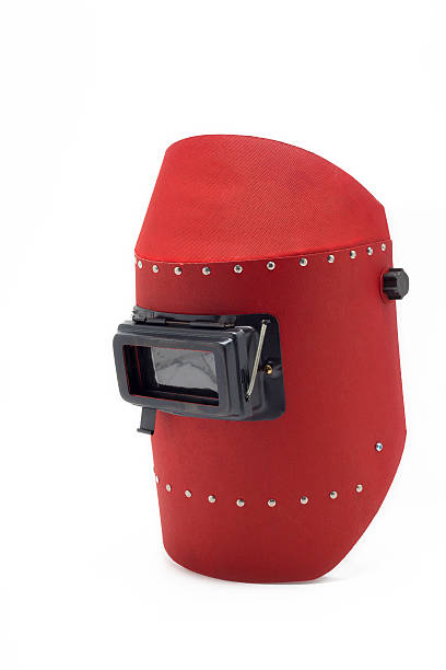 istock Welding mask and gloves on a white background. 470730832