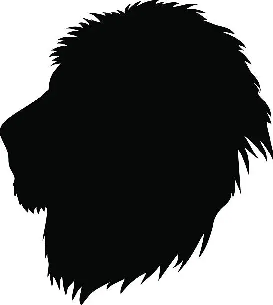 Vector illustration of lion head silhouette