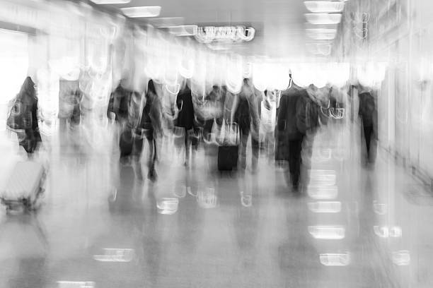 istock blur passengers movement at big city station. 470739160