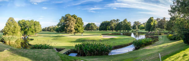 istock Huge Panorama of beautiful golf course landscape. 470743476