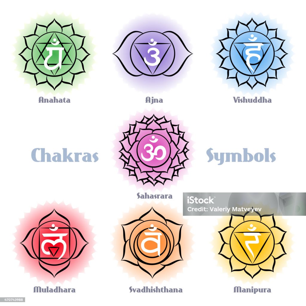 Chakras symbols vector set Chakras symbols vector set. Manipura muladhara sahasrara vishuddha svadhishthana ajna anahata 2015 stock vector