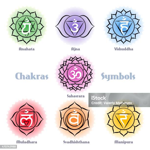 Chakras Symbols Vector Set Stock Illustration - Download Image Now - 2015, Cut Out, Design