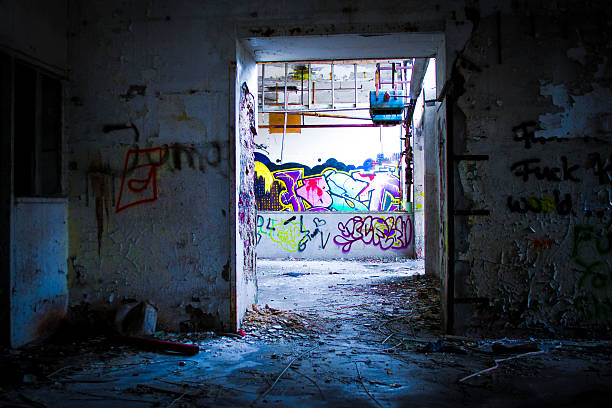 istock Corridor of an old factory 470745481