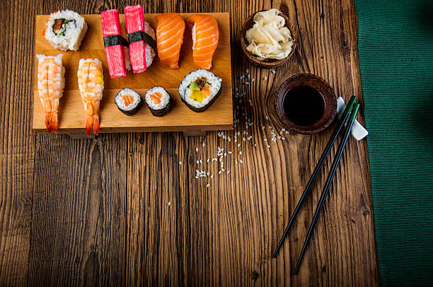 istock Colorful oriental sushi 470746119