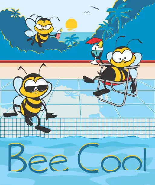 Vector illustration of Bee Cool