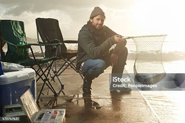 Real Men Go Fishing Stock Photo - Download Image Now - Fishing Net, Beach, Fish