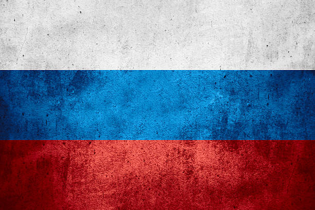 flag of Russia flag of Russia or Russian banner on rough pattern texture background historical geopolitical location stock pictures, royalty-free photos & images