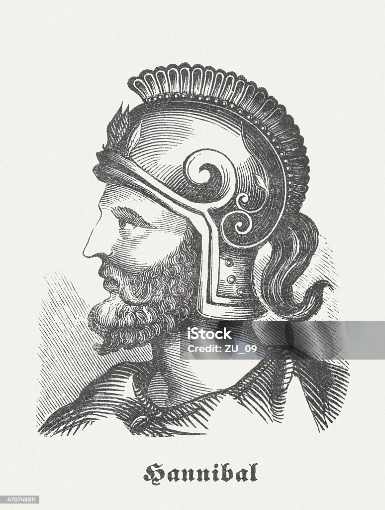 Hannibal - Lizenzfrei Hannibal - Antiker Feldherr Stock-Illustration