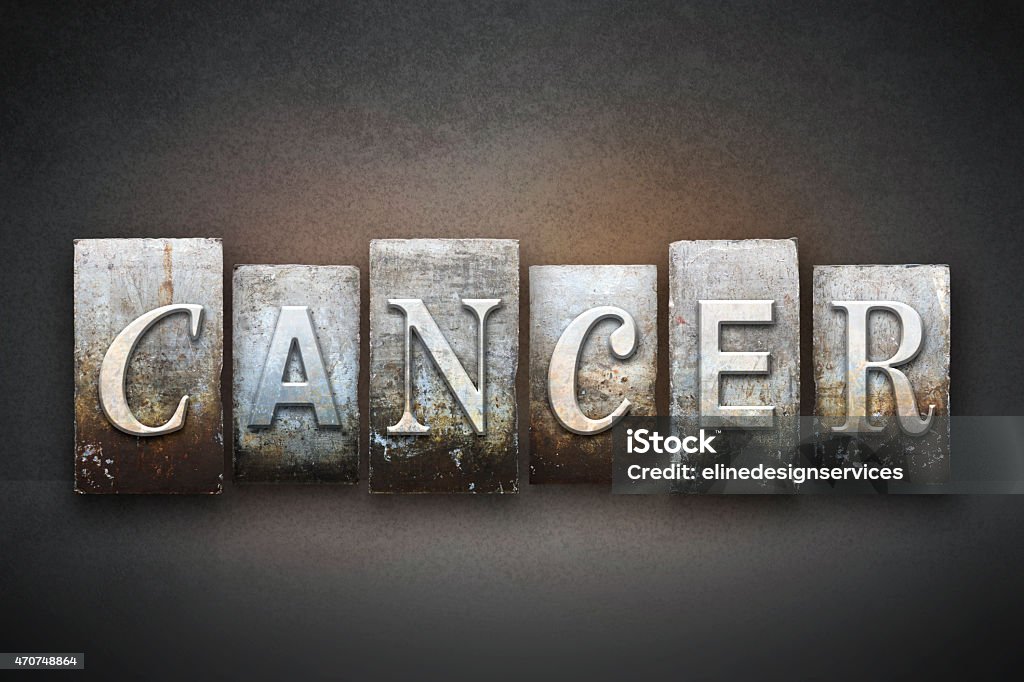 Cancer Letterpress The word CANCER written in vintage letterpress type Chemotherapy Drug Stock Photo