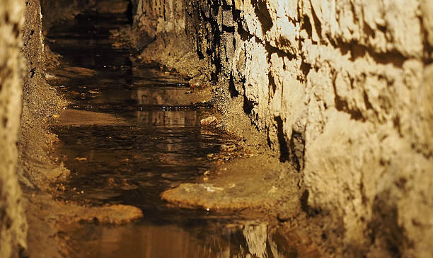 Old historical underground stream sewer