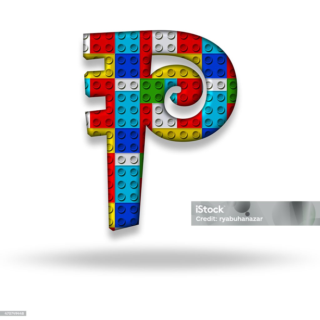 Letter P block designer Letter P block designer, isolated on white background 2015 Stock Photo