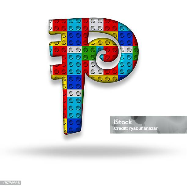 Letter P Block Designer Stock Photo - Download Image Now - 2015, Abstract, Alphabet