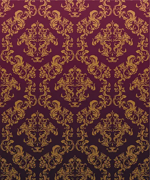 Vector illustration of DAMASK Wallpaper Bordeaux