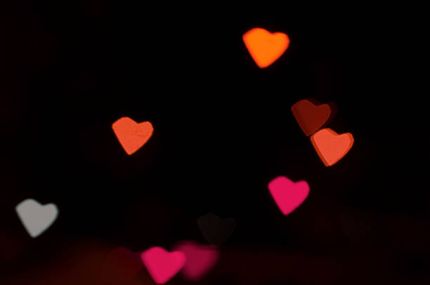 istock Bokeh heart shape of light background 470750201